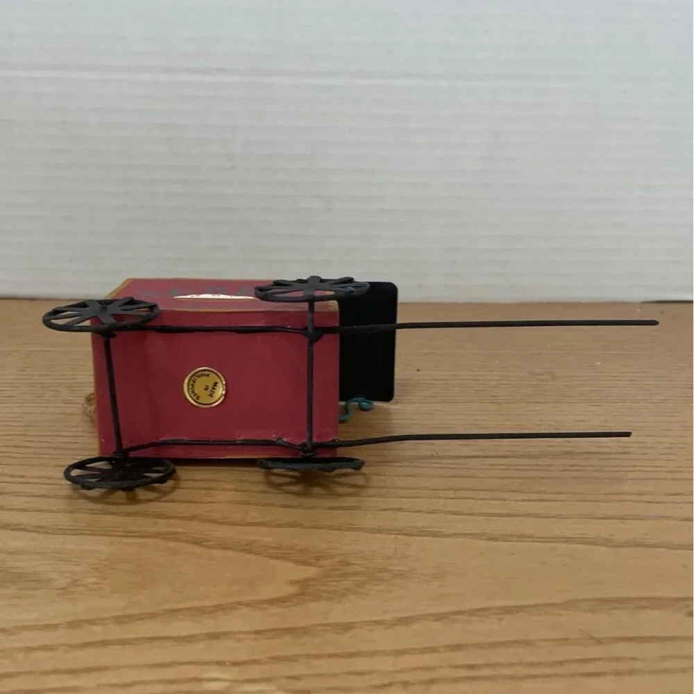Vtg Amish Covered Wagon Christmas Ornament Hand-Painted Bakery Pleases People